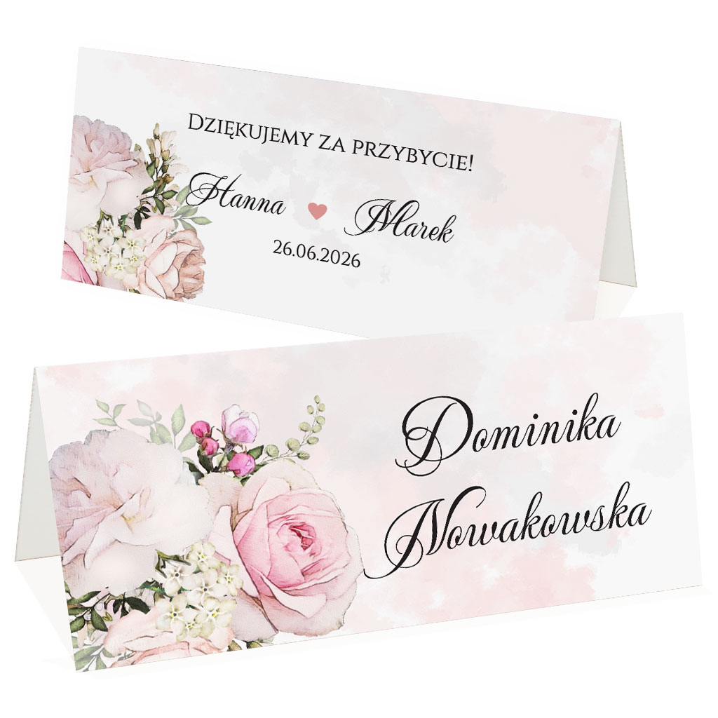 Winietki na stół Rose