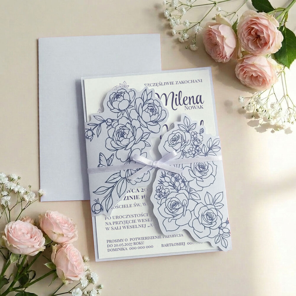 Zaproszenia ślubne z wkładką - Arkadia