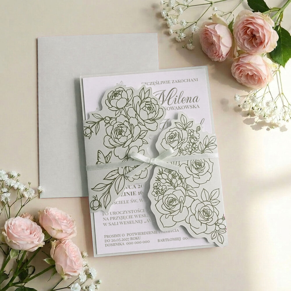 Zaproszenia ślubne z wkładką - Arkadia
