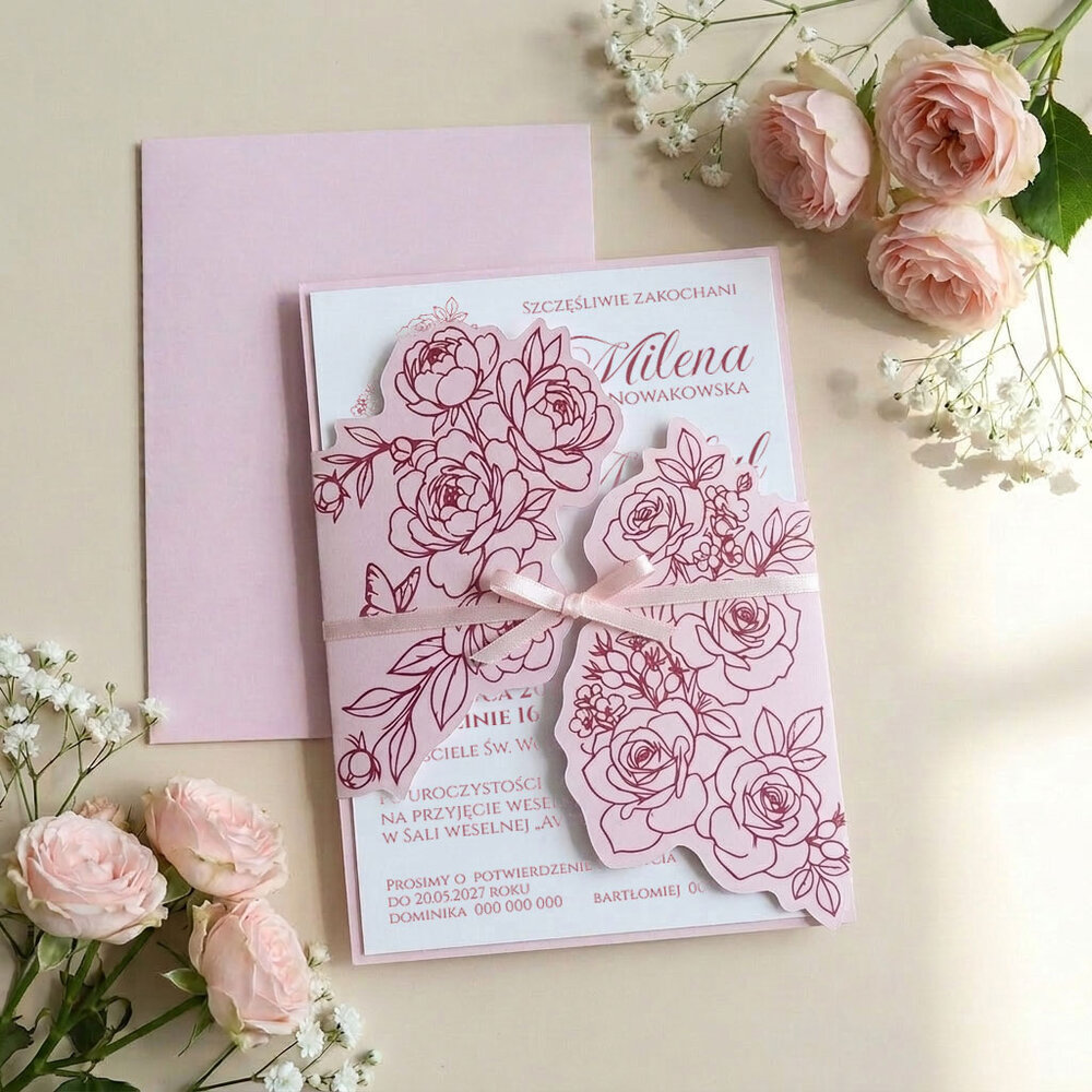 Zaproszenia ślubne z wkładką - Arkadia