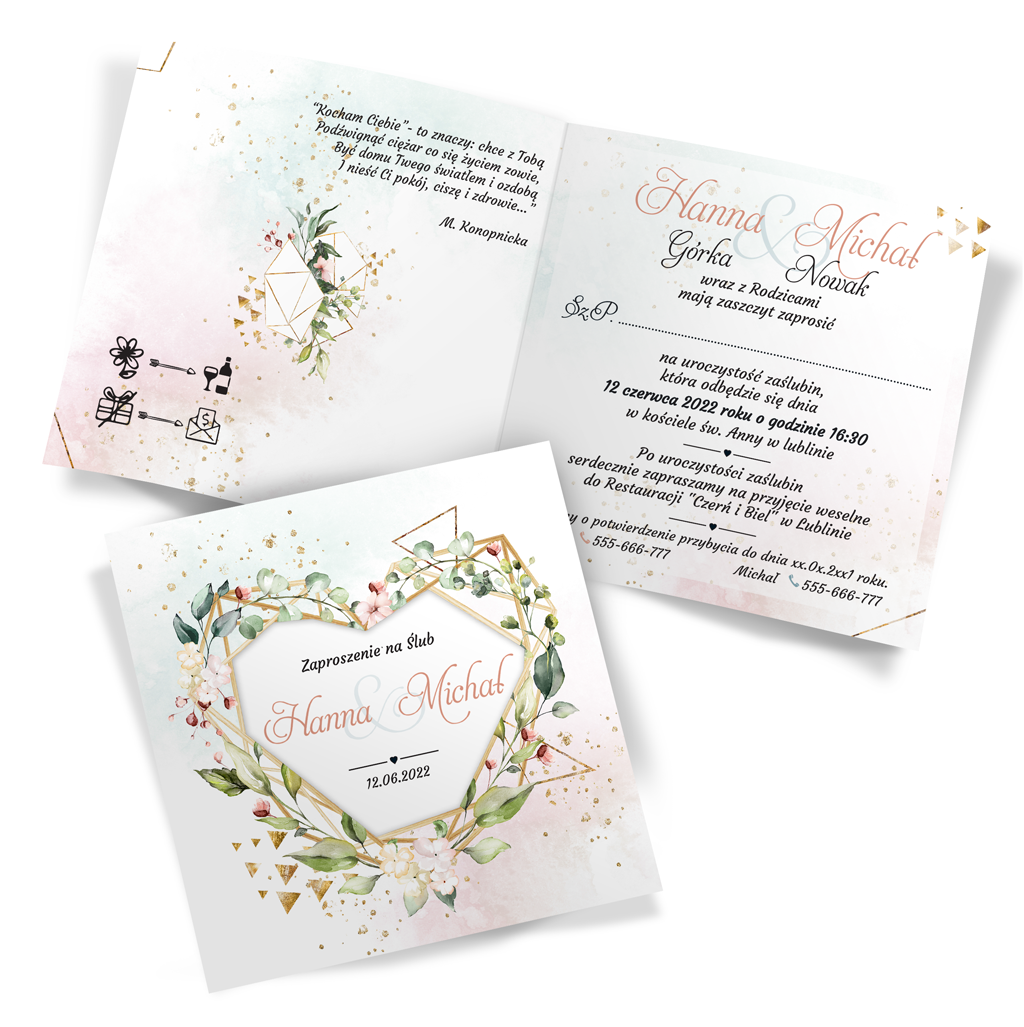 Próbki Zaproszenia Ślubne