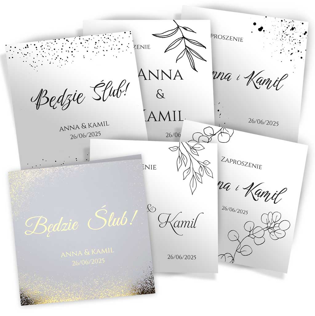 Próbki Złocone Zaproszenia Ofelia4