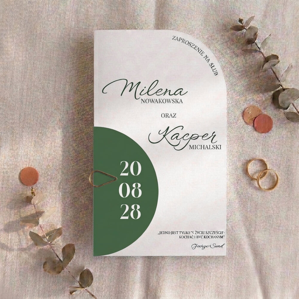 Zaproszenia ślubne z okładką serce - Karla