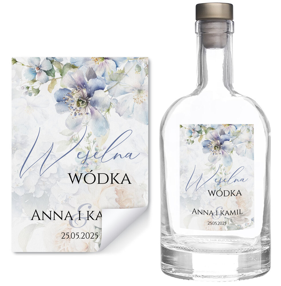 Naklejki na wódkę weselną 8szt - Diana