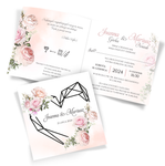 Złocone zaproszenia ślubne Peonia