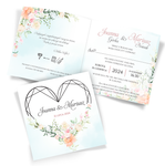 Złocone zaproszenia ślubne Peonia