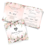 Złocone zaproszenia ślubne Peonia