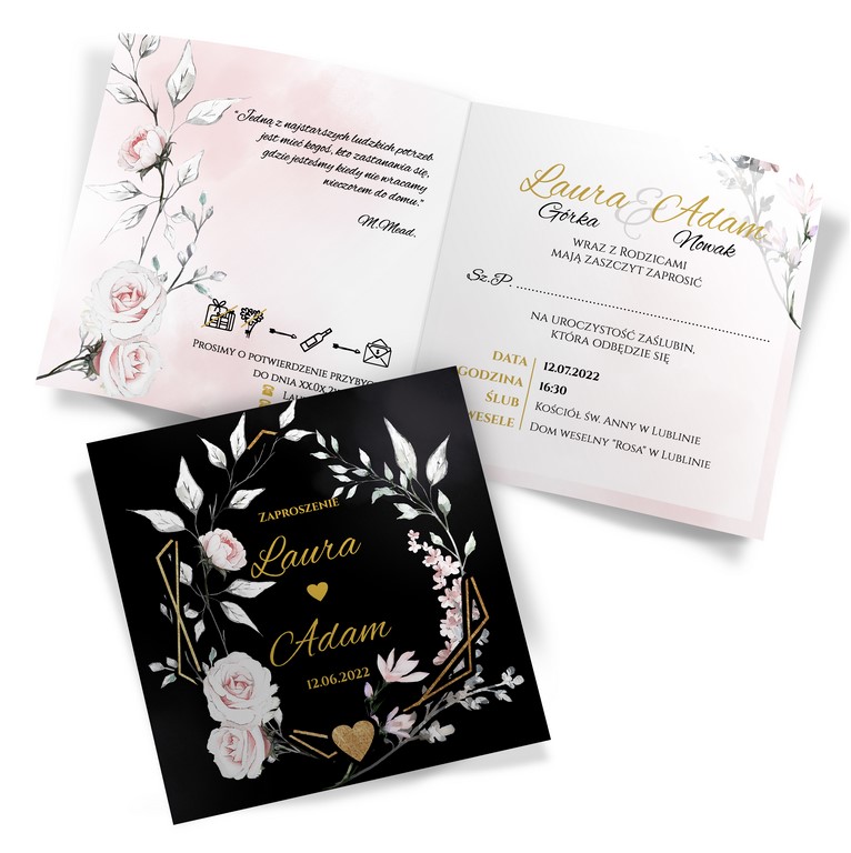 Zaproszenia Ślubne Peonia2