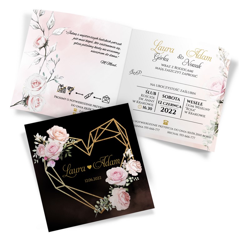 Zaproszenia Ślubne Peonia2