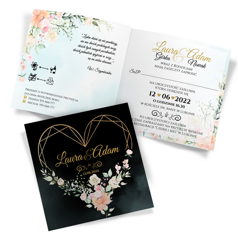 Zaproszenia Ślubne Peonia2