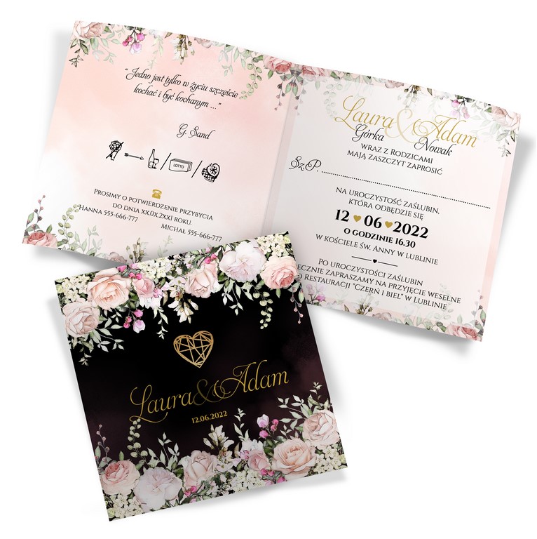 Zaproszenia Ślubne Peonia2