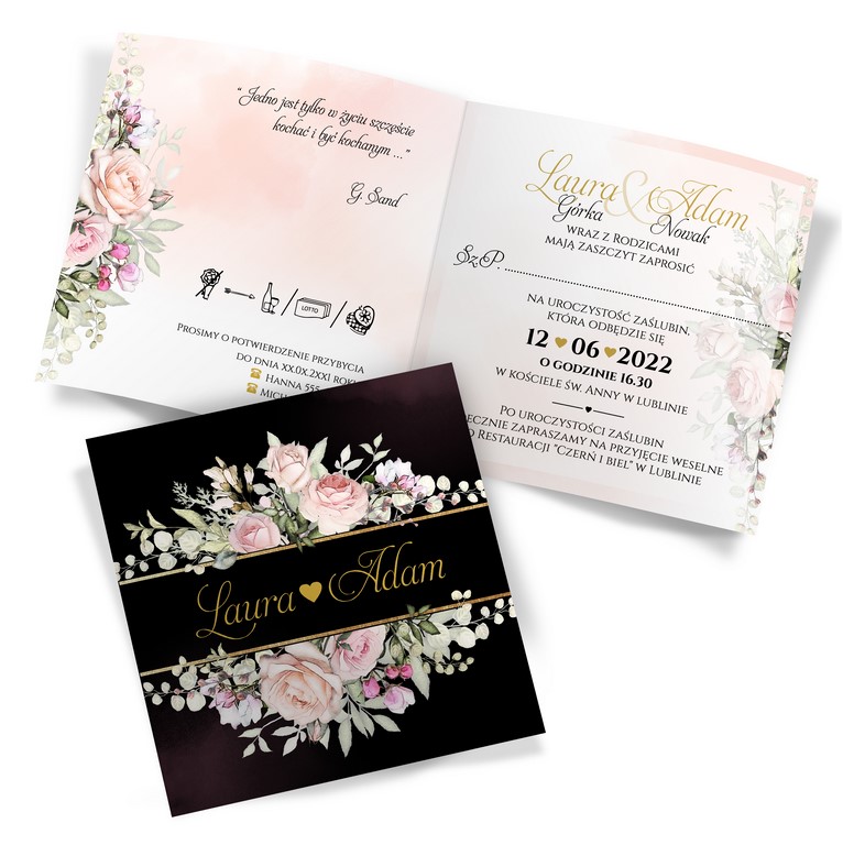 Zaproszenia Ślubne Peonia2