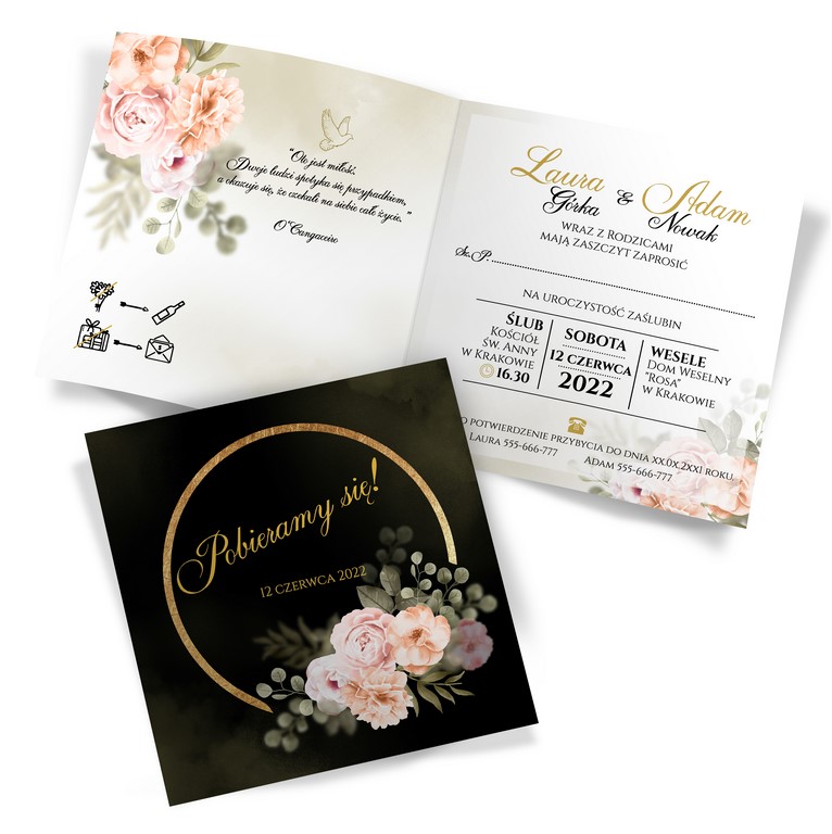 Zaproszenia Ślubne Peonia2