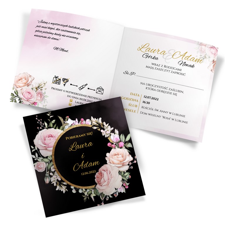 Zaproszenia Ślubne Peonia2