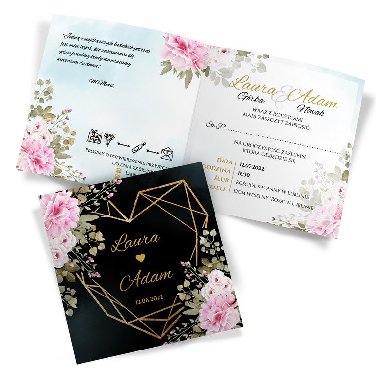 Zaproszenia Ślubne Peonia2