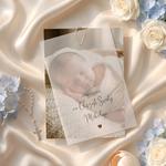 Zaproszenia na chrzest kalka ze zdjęciem - Maura