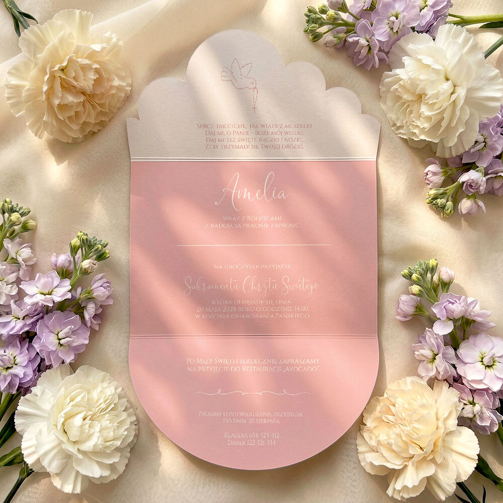 Zaproszenia na chrzest wycięcie w chmurkę - Rumi