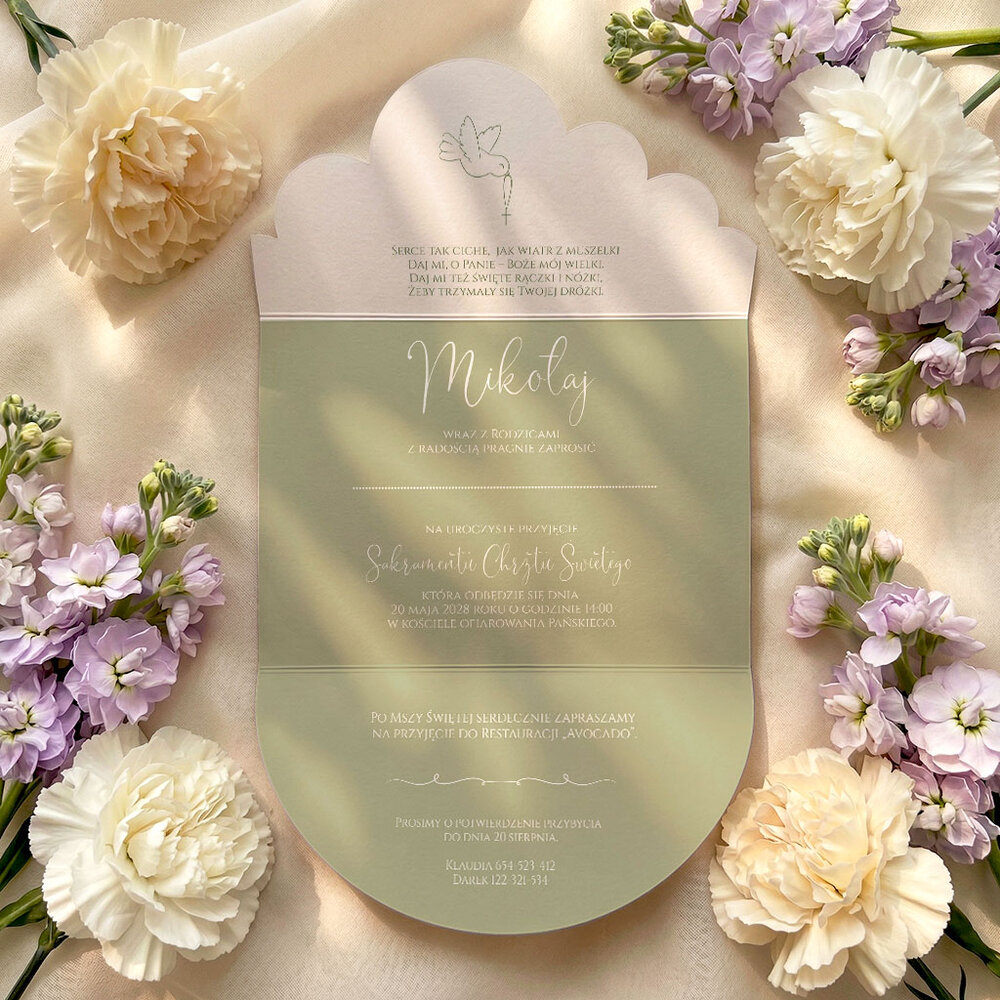 Zaproszenia na chrzest wycięcie w chmurkę - Rumi