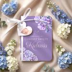 Zaproszenia na chrzest z zawieszką w kształcie serduszka - Bessie