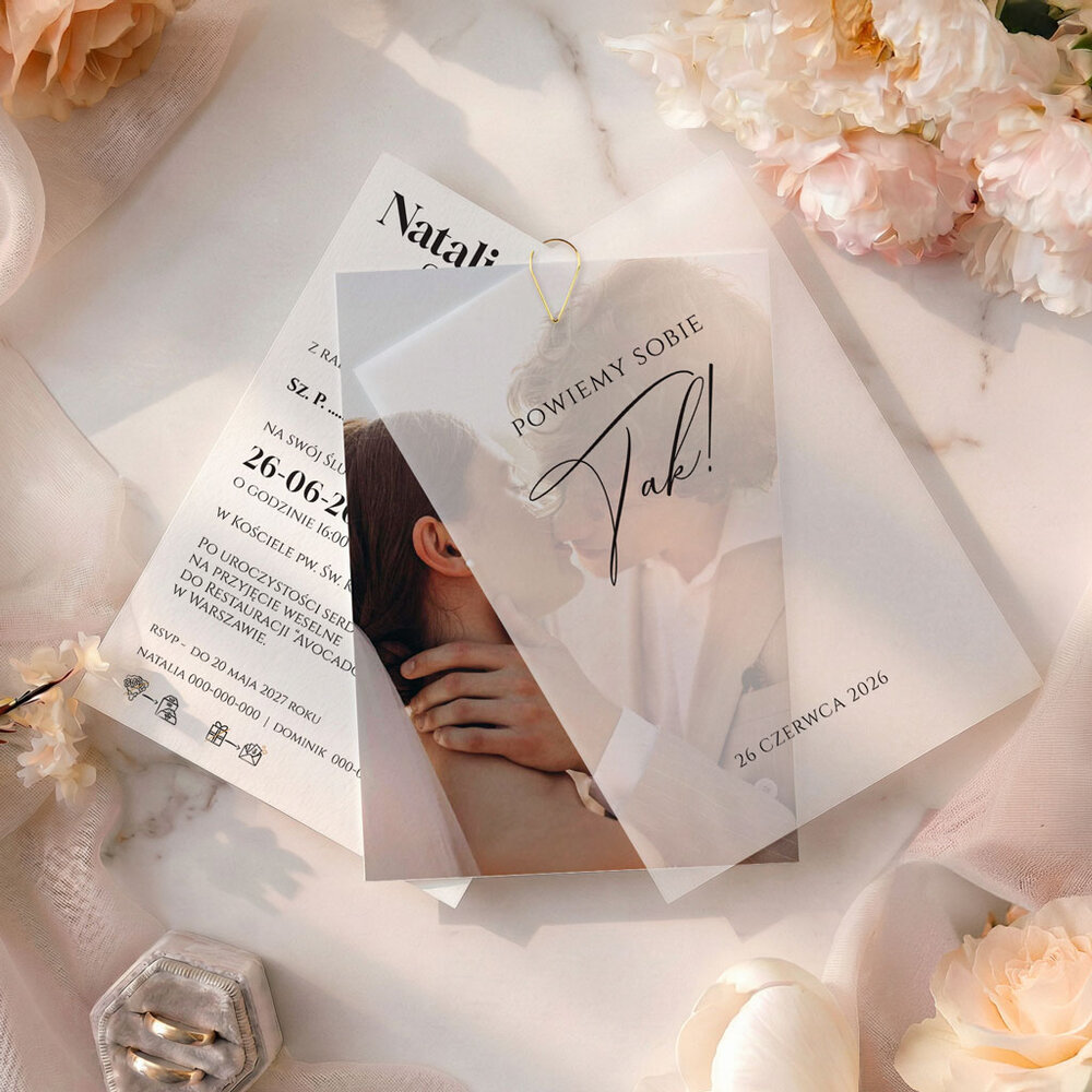 Zaproszenia ślubne z kalką Dakota