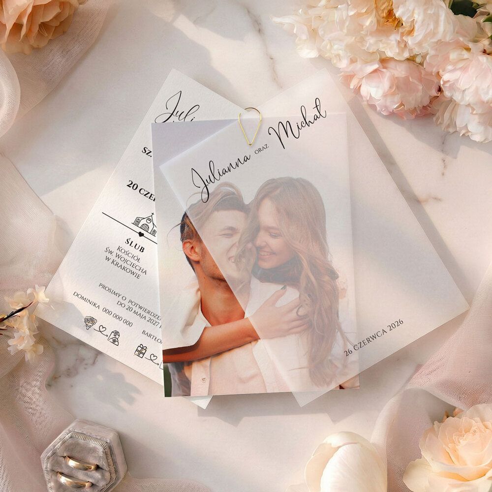 Zaproszenia ślubne z kalką Dakota