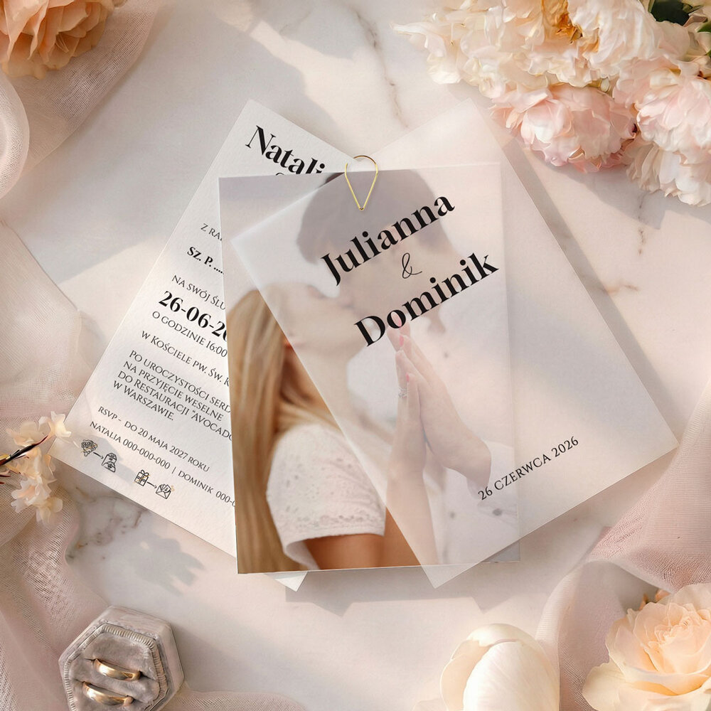 Zaproszenia ślubne z kalką Dakota