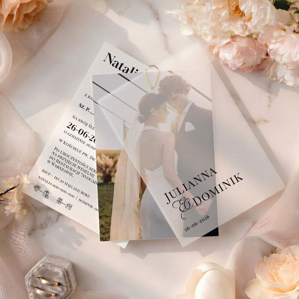 Zaproszenia ślubne z kalką Dakota