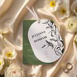 Zaproszenia ślubne owalne ze wstążką - Sonia