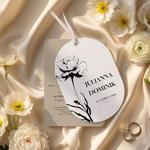Zaproszenia ślubne owalne ze wstążką - Sonia
