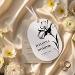 Zaproszenia ślubne owalne ze wstążką - Sonia