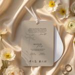 Zaproszenia ślubne owalne ze wstążką - Sonia