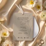 Zaproszenia ślubne owalne ze wstążką - Sonia