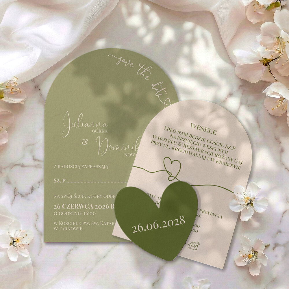 Zaproszenia ślubne zaokrąglone - Pelumi