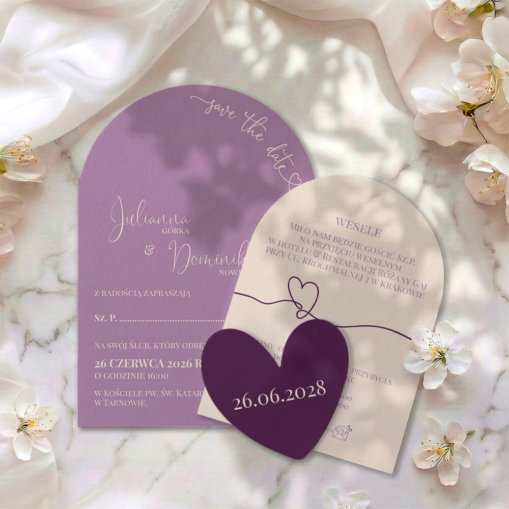 Zaproszenia ślubne zaokrąglone - Pelumi