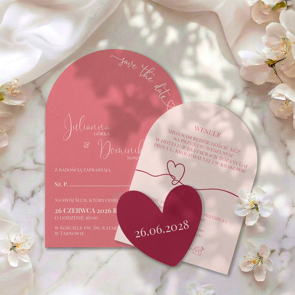 Zaproszenia ślubne zaokrąglone - Pelumi