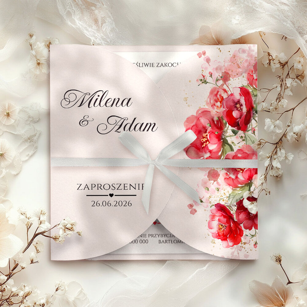 Zaproszenia ślubne składane - Sybila