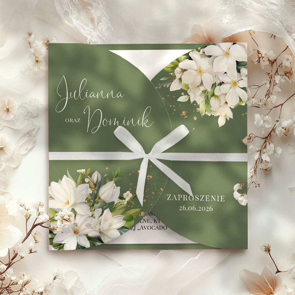 Zaproszenia ślubne składane - Sybila
