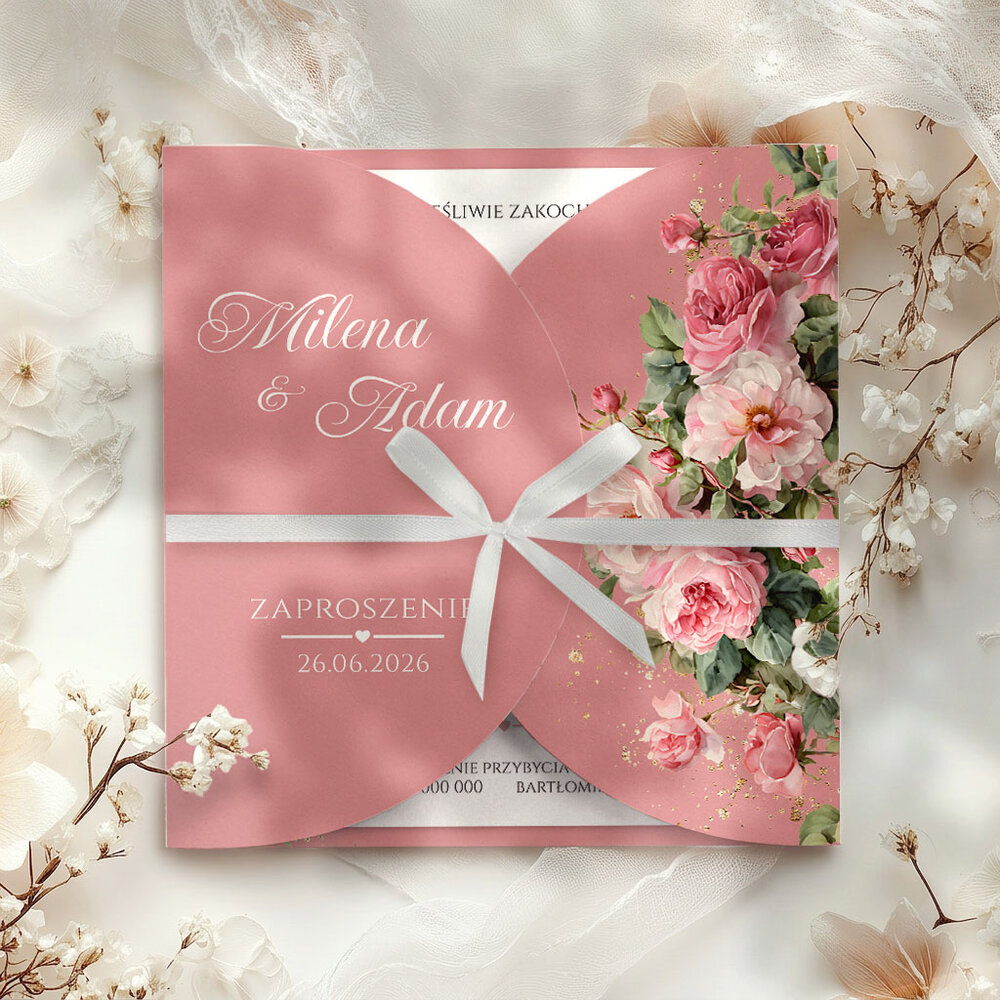 Zaproszenia ślubne składane - Sybila