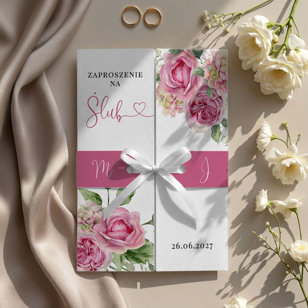 Zaproszenia ślubne brama z opaską - Marcela