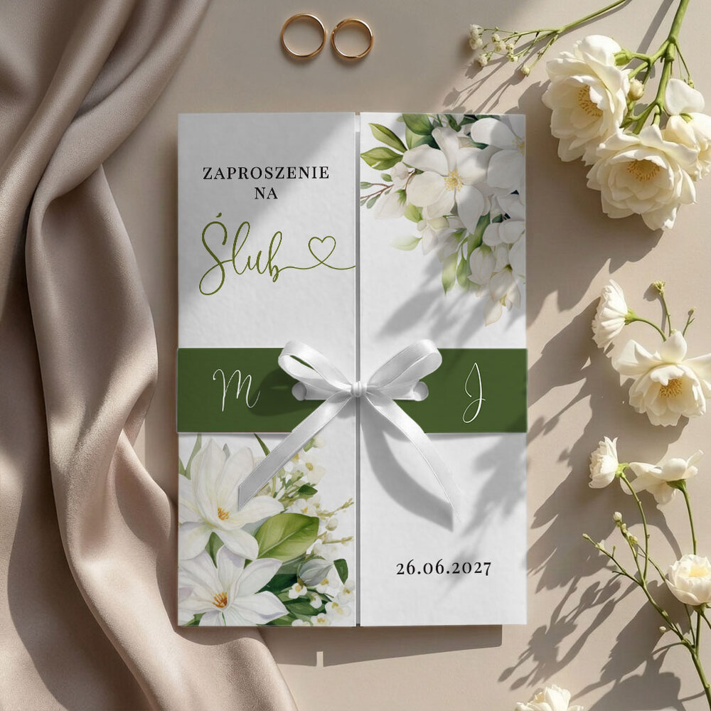 Zaproszenia ślubne brama z opaską - Marcela