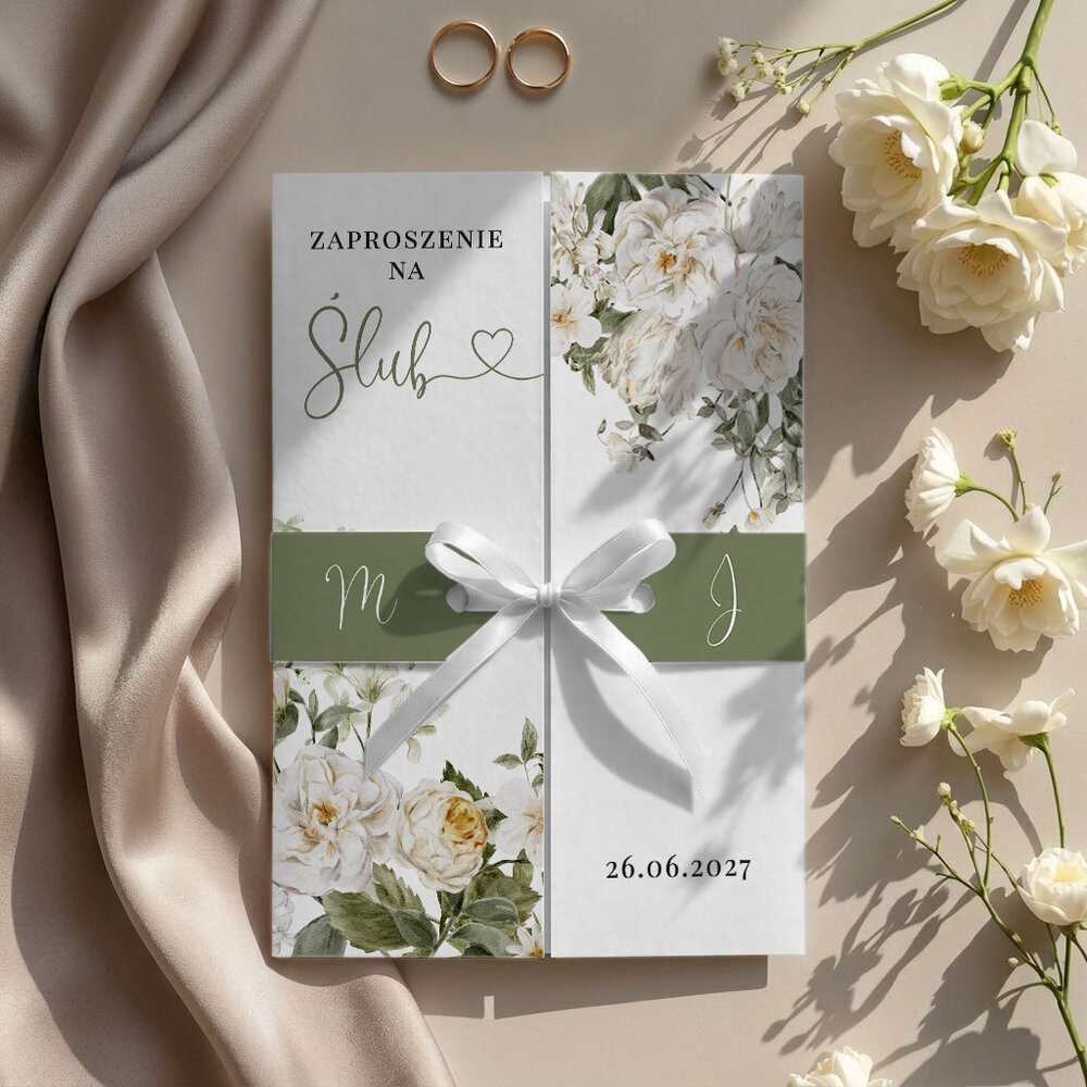 Zaproszenia ślubne brama z opaską - Marcela
