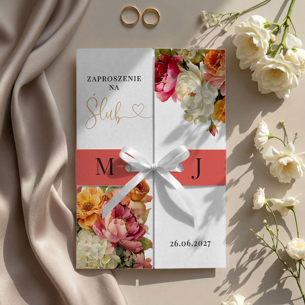 Zaproszenia ślubne brama z opaską - Marcela