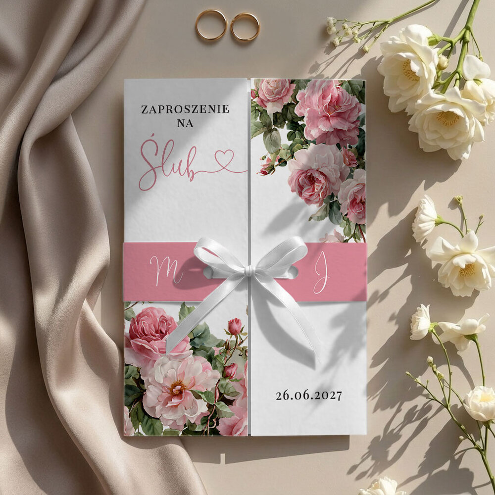 Zaproszenia ślubne brama z opaską - Marcela