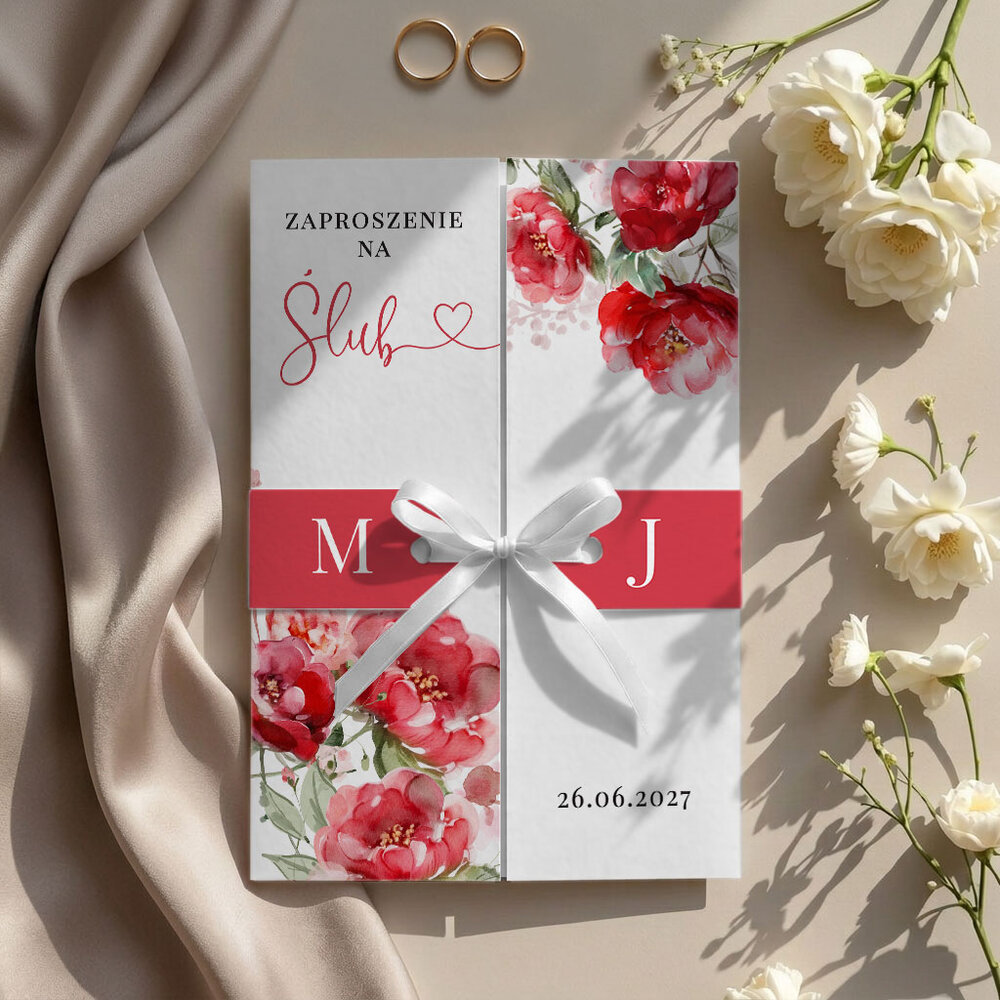 Zaproszenia ślubne brama z opaską - Marcela