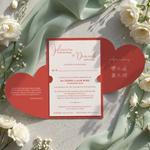 Zaproszenia ślubne serca z wkładką - Koleta