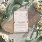 Zaproszenia ślubne serca z wkładką - Koleta