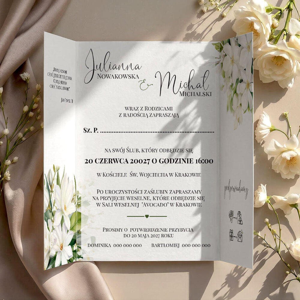 Zaproszenia ślubne brama z opaską - Marcela