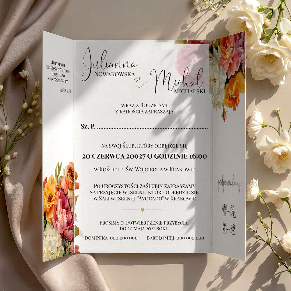 Zaproszenia ślubne brama z opaską - Marcela