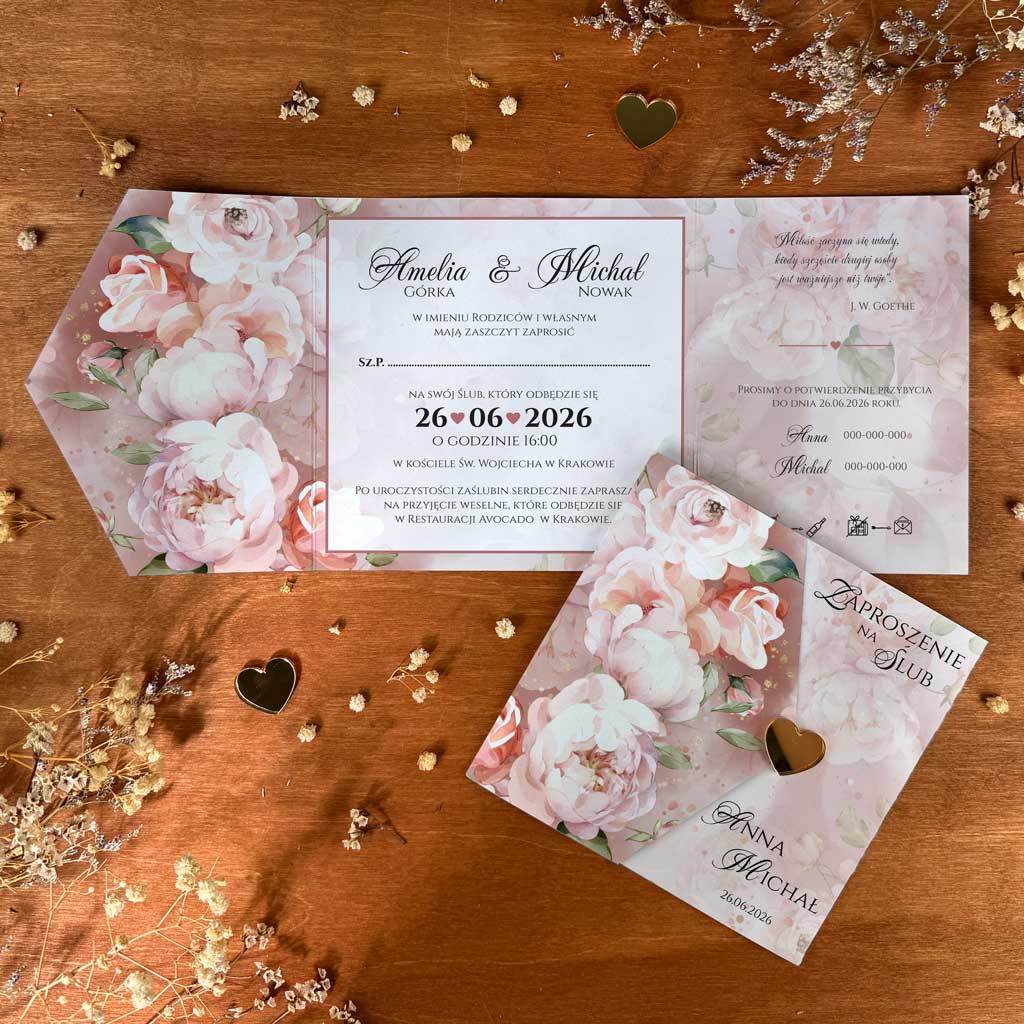 Zaproszenia Ślubne składane Julianna3