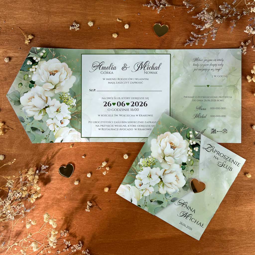 Zaproszenia Ślubne składane Julianna2